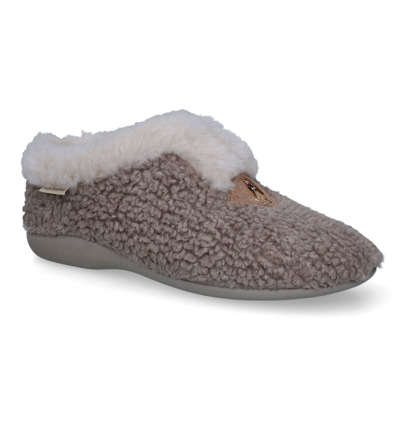 Hush Puppies Orge Pantoufles en Taupe en textile (329607)