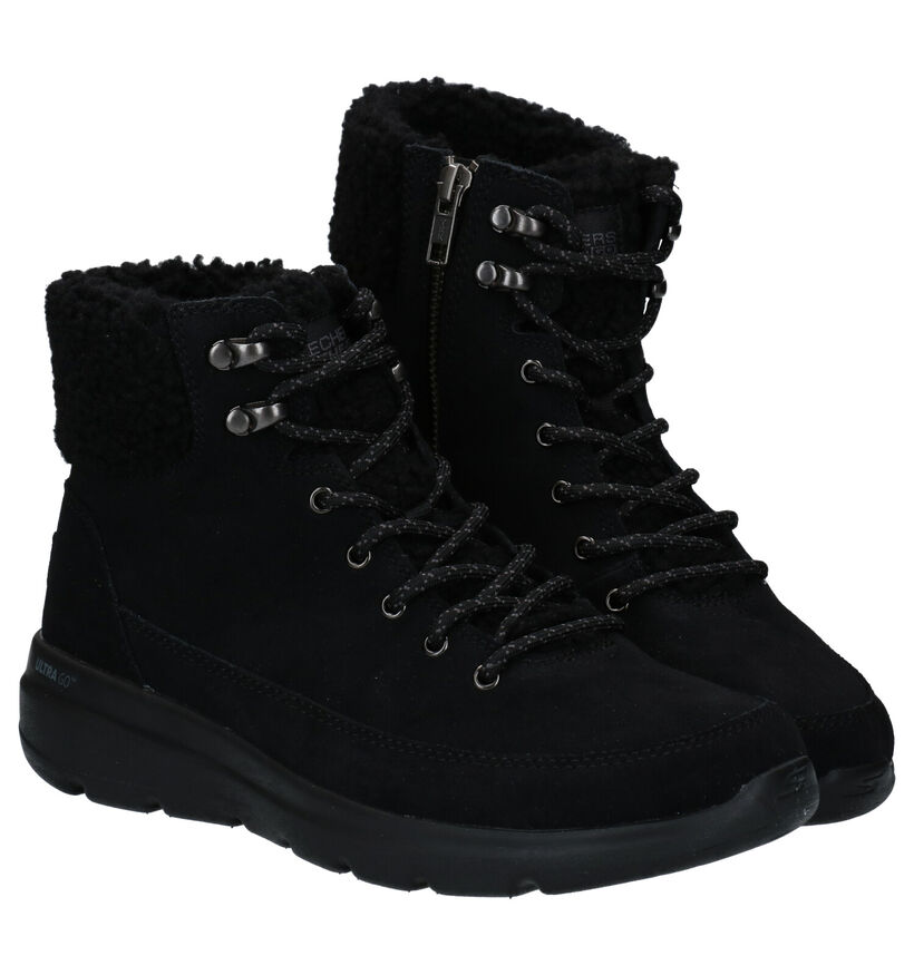 Skechers Glacial Ultra Woodlands Zwarte Snowboots in nubuck (279574)
