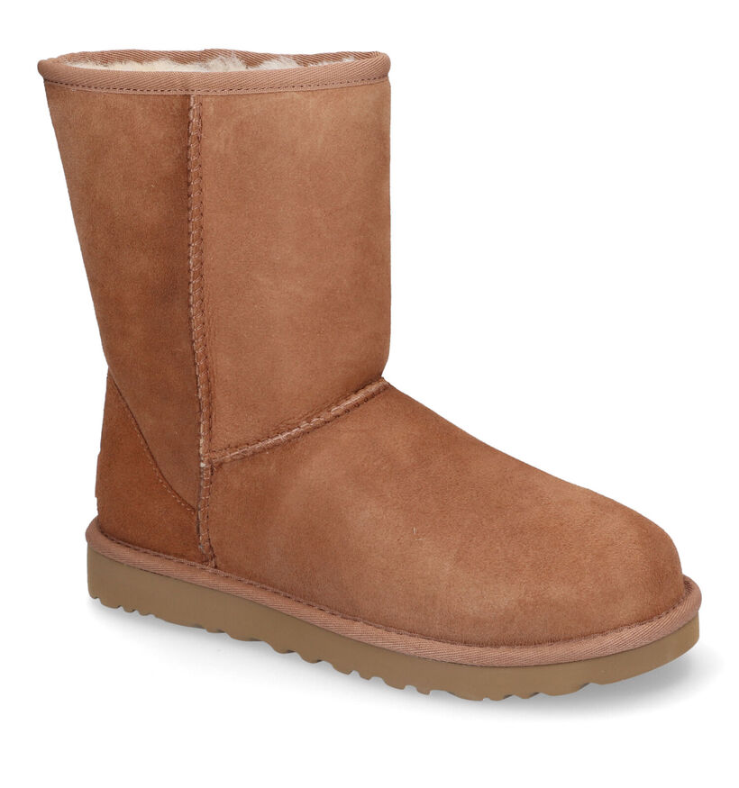 UGG Classic Short Bottes en Cognac en nubuck (313768)