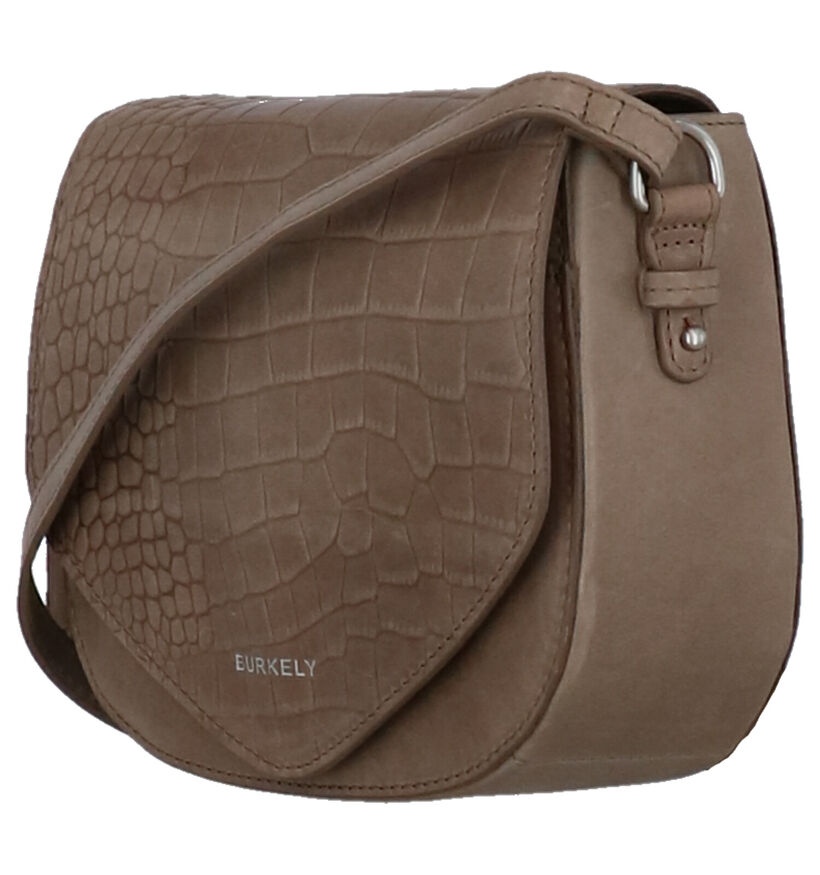 Burkely Croco Cody Sac porté croisé en Taupe en cuir (273368)