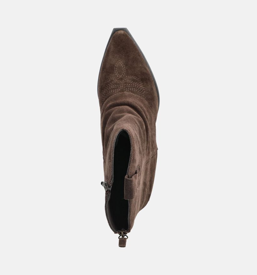 Poelman Bottines en Brun fonc&eacute; pour femmes (376195)