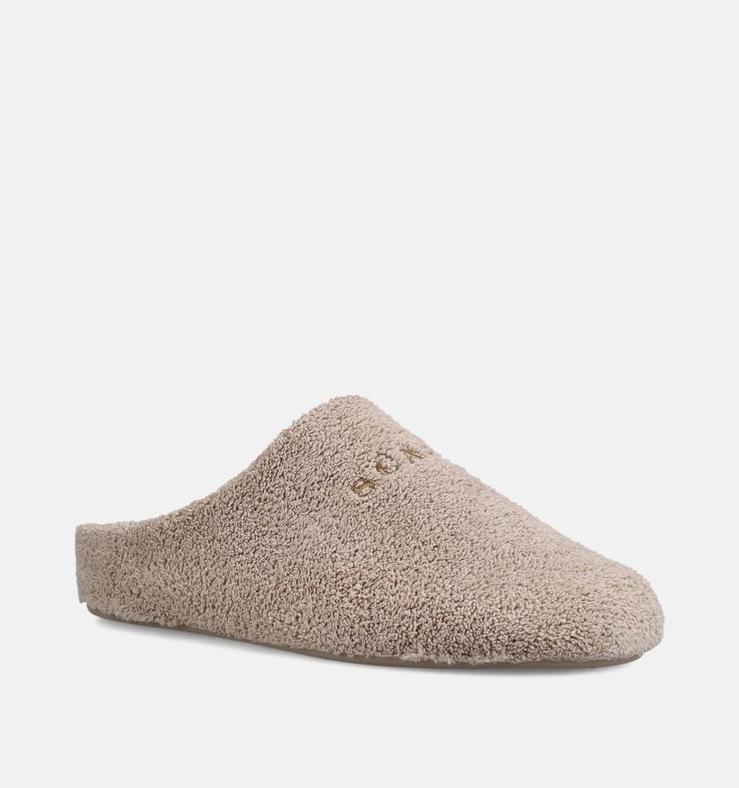 Scapa Taupe Open Pantoffels voor dames (373299) - geschikt voor steunzolen