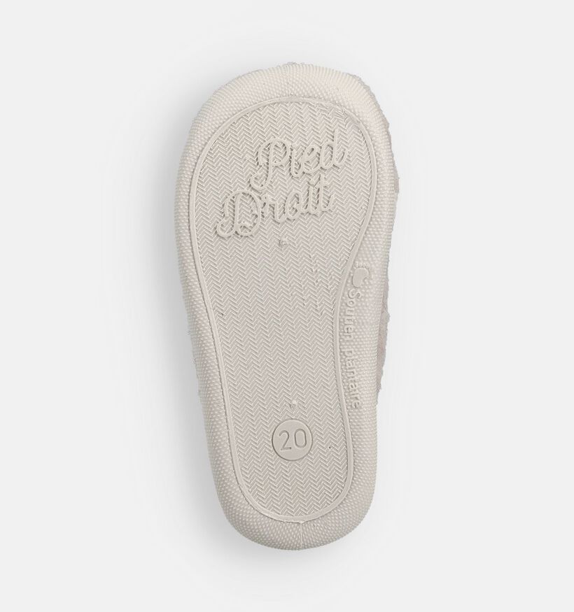 Milo & Mila Pantoufles hautes en Beige pour filles, garçons (364863) - pour semelles orthopédiques