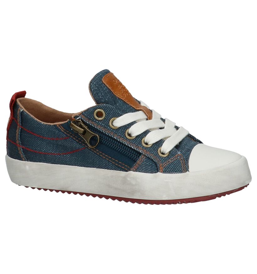 Blauwe Lage Geklede Sneakers Geox in stof (210539)