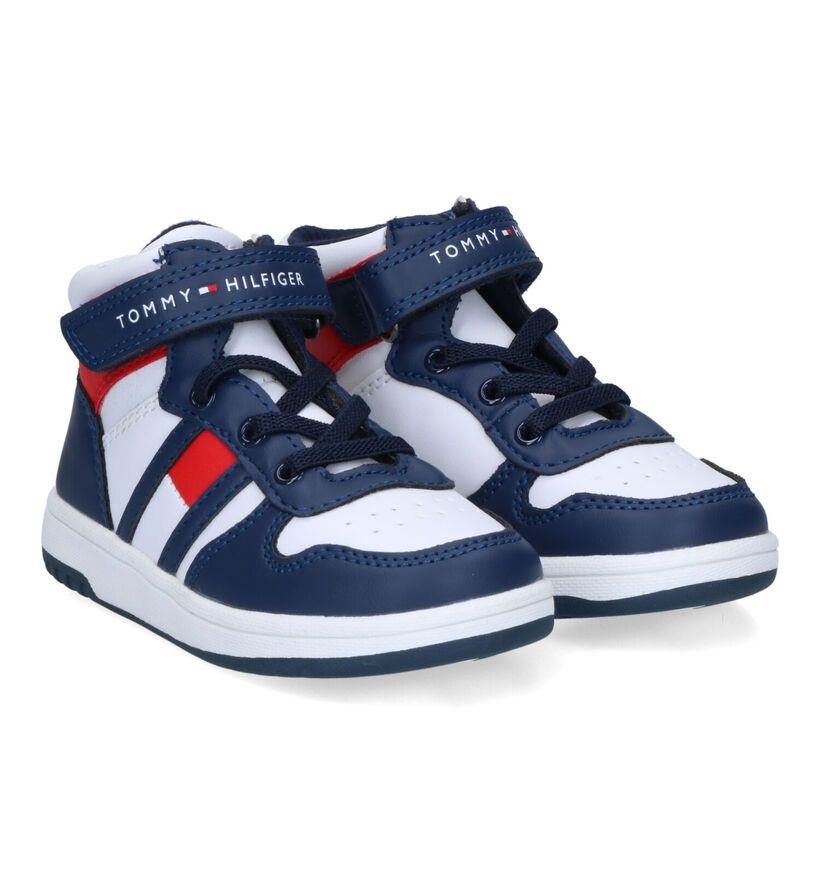 Tommy Hilfiger Blauw/Witte Hoge Sneakers voor jongens (312038)