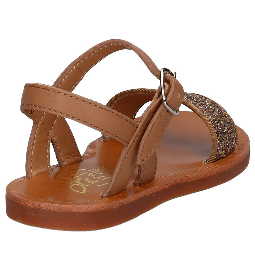 Pom d'Api Plagette Buckle Tao Sandales en Cognac pour filles (322882)