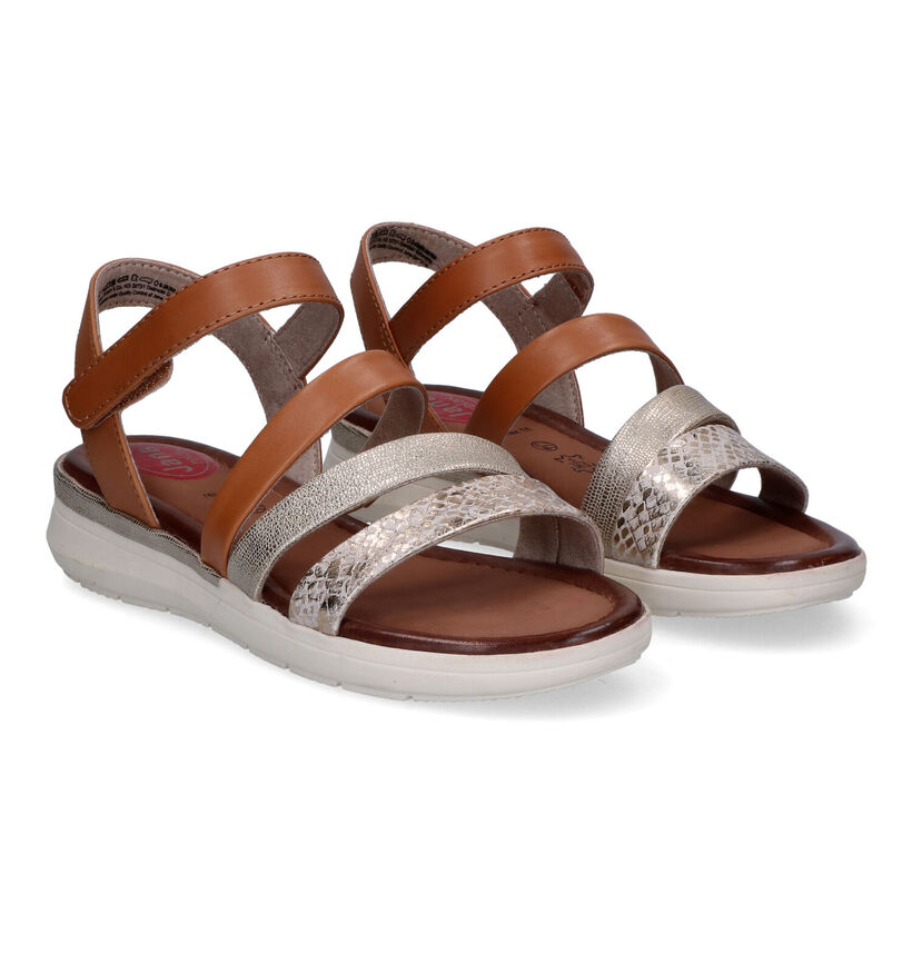 Jana Cognac Sandalen in leer (304531)