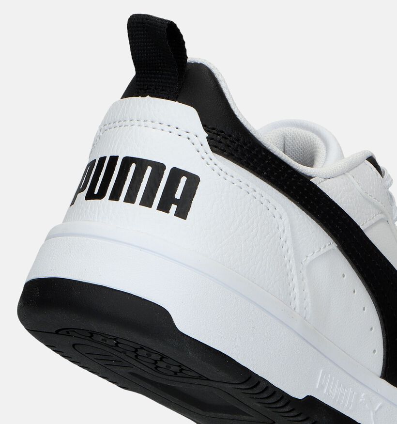 Puma Rebound V6 Baskets en Blanc pour filles, garçons (326362) - pour semelles orthopédiques