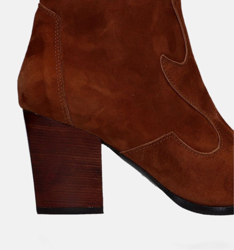 Zinda Bottines à talons en Cognac pour femmes (331697)