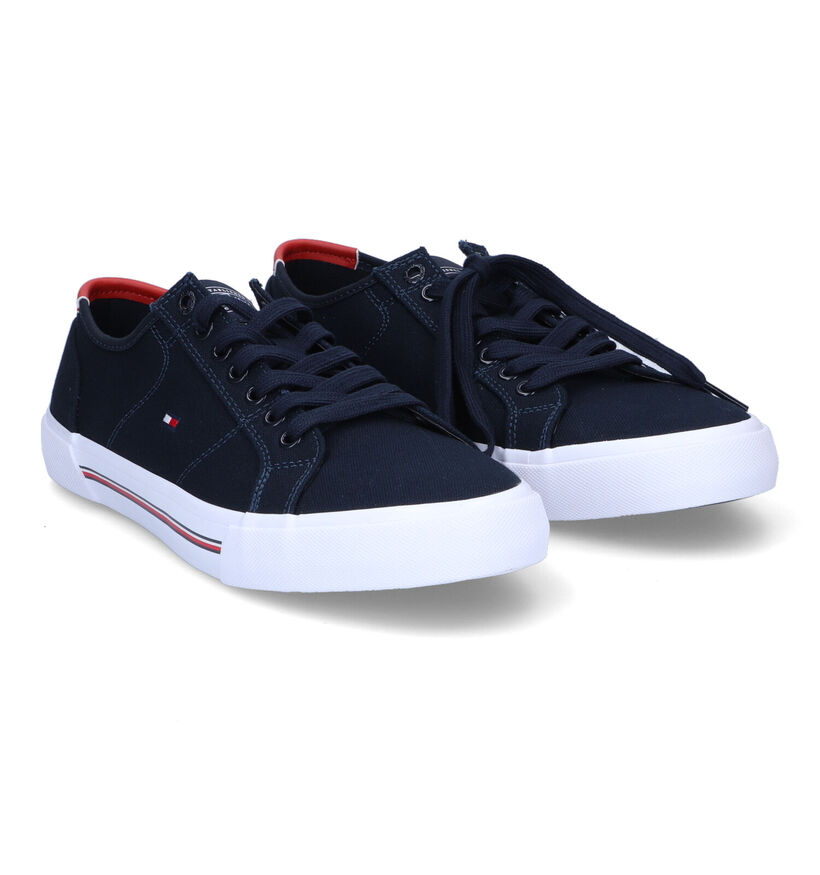 Tommy Hilfiger Core Corporate Blauwe Sneakers voor heren (304037) - geschikt voor steunzolen