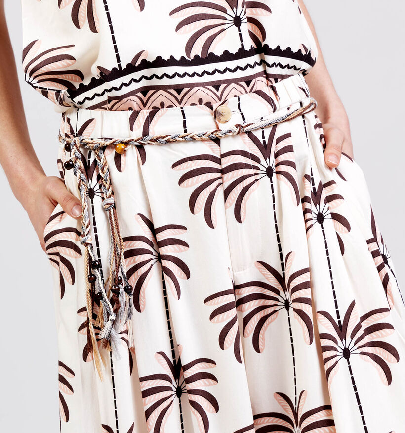 Orfeo Lior Lichtbeige/Bruine Broek Palm Trees voor dames (375185)