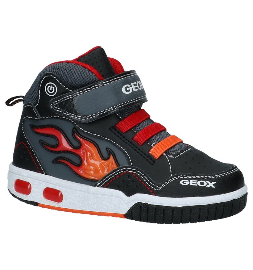 Hoge Geklede Sneakers Geox Zwart met Lichtjes, , pdp