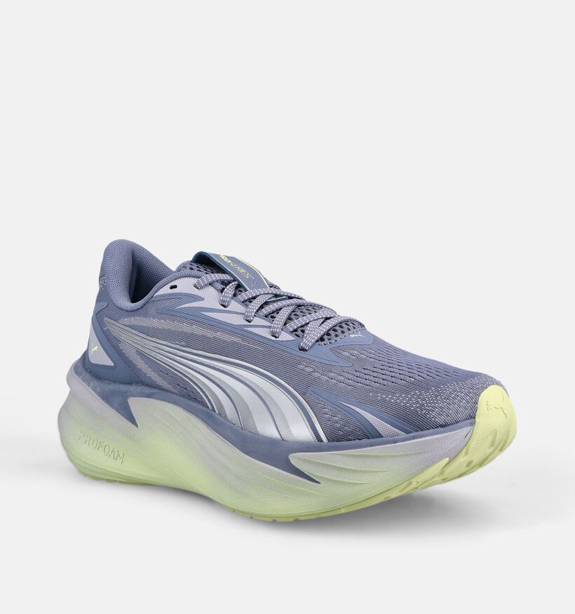 Puma Maxima Pro Chaussures de course en Bleu/Jaune pour hommes (366605) - pour semelles orthop&eacute;diques