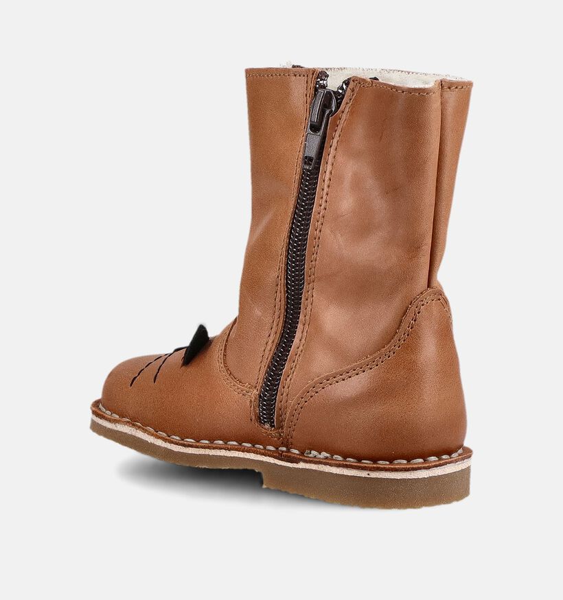 Milo & Mila Cognac Lange Laarzen met Rits voor meisjes (379052)