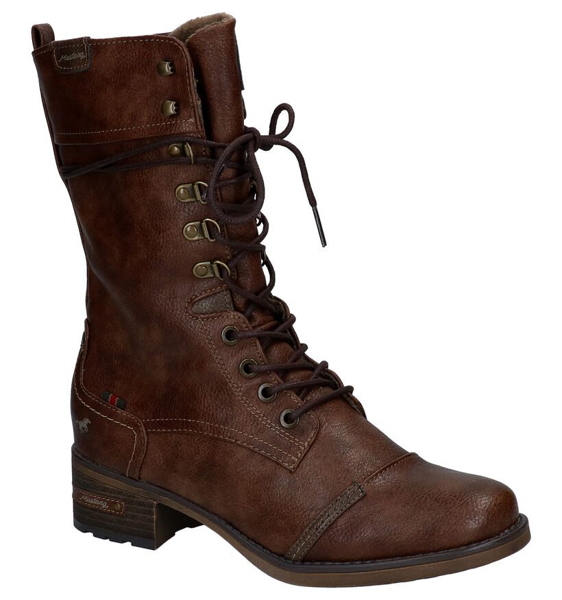 Mustang Bruine Bottines in kunstleer (294332)