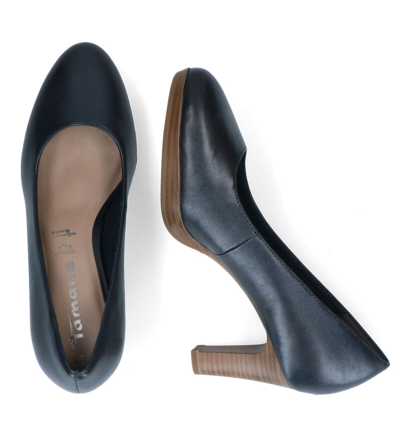 Tamaris Blauwe Pumps in leer (317822)