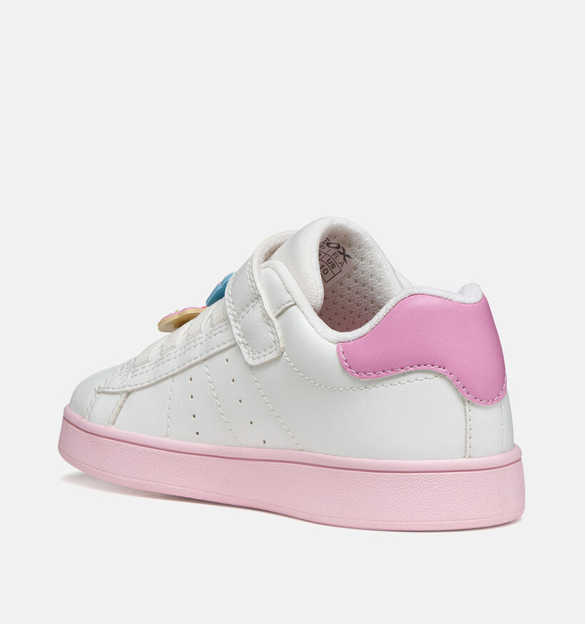 Geox Eclyper Unicorn Witte/Roze Sneakers voor meisjes (368420) - geschikt voor steunzolen