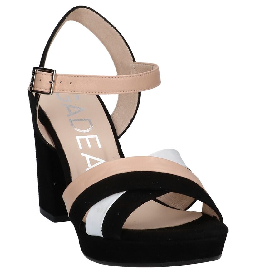Gadea Zwarte Sandalen met Plateauzool, , pdp