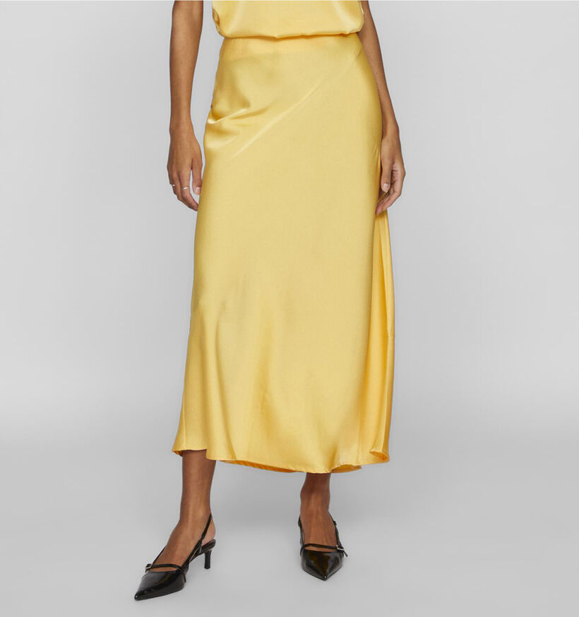 Vila Ravenna Jupe en satin en Jaune pour femmes (337639)