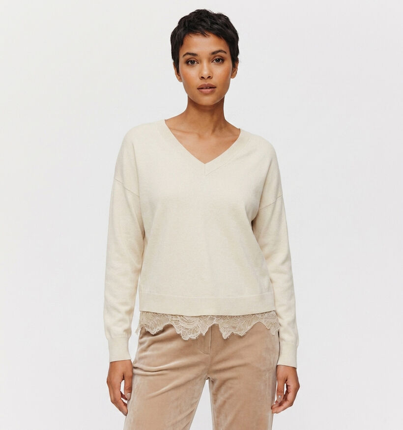 Vila Odine Beige Sweater met Kant voor dames (382051)