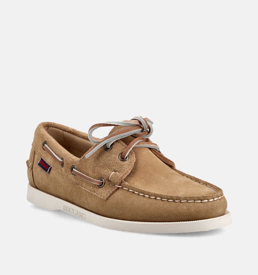 Sebago Portland Flesh Out Lichtbruine Bootschoenen voor dames (370232)