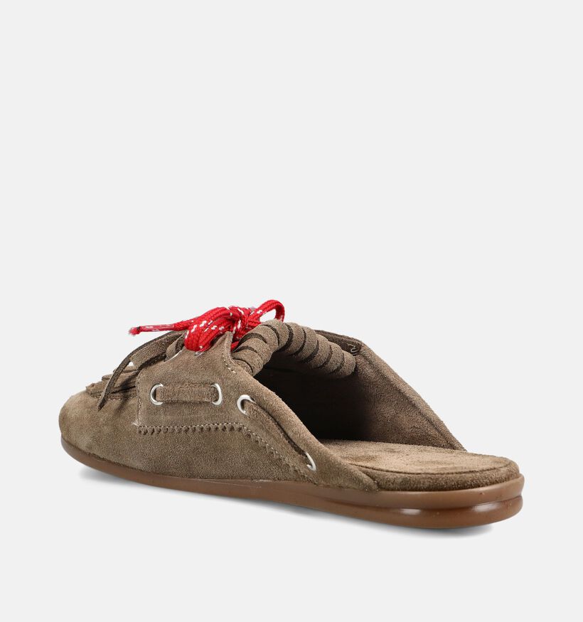 Laurent David Sabot Kakigroene Open Bootschoenen voor dames (384357)