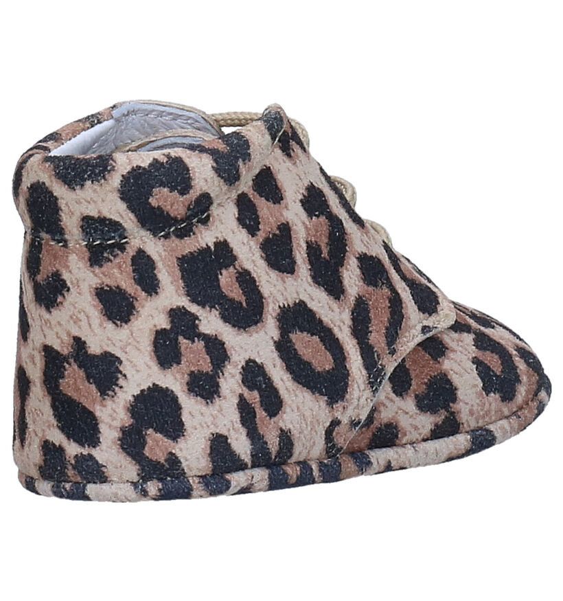 Beberlis Chaussons Bébé en Beige Leopard en cuir (281141)