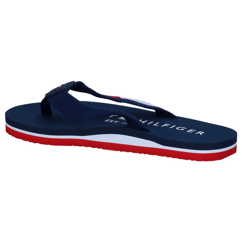 Tommy Hilfiger Blauwe Teenslippers in stof (285659)