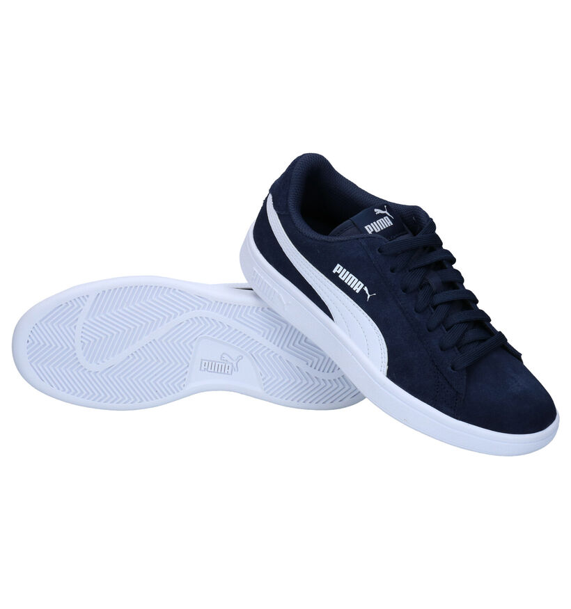 Puma Smash Blauwe Sneakers in daim (293447)