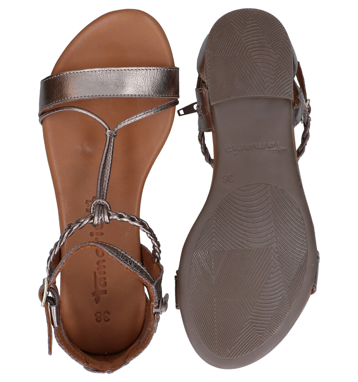 Tamaris Sandales plates en Bronze Femmes Sandales en ligne sur TORFS.BE