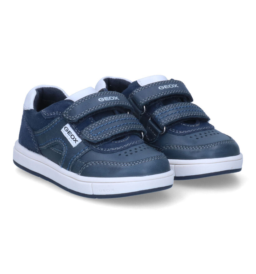 Geox Trottola Boy A Chaussures à velcro en Bleu pour garçons (302601) - pour semelles orthopédiques