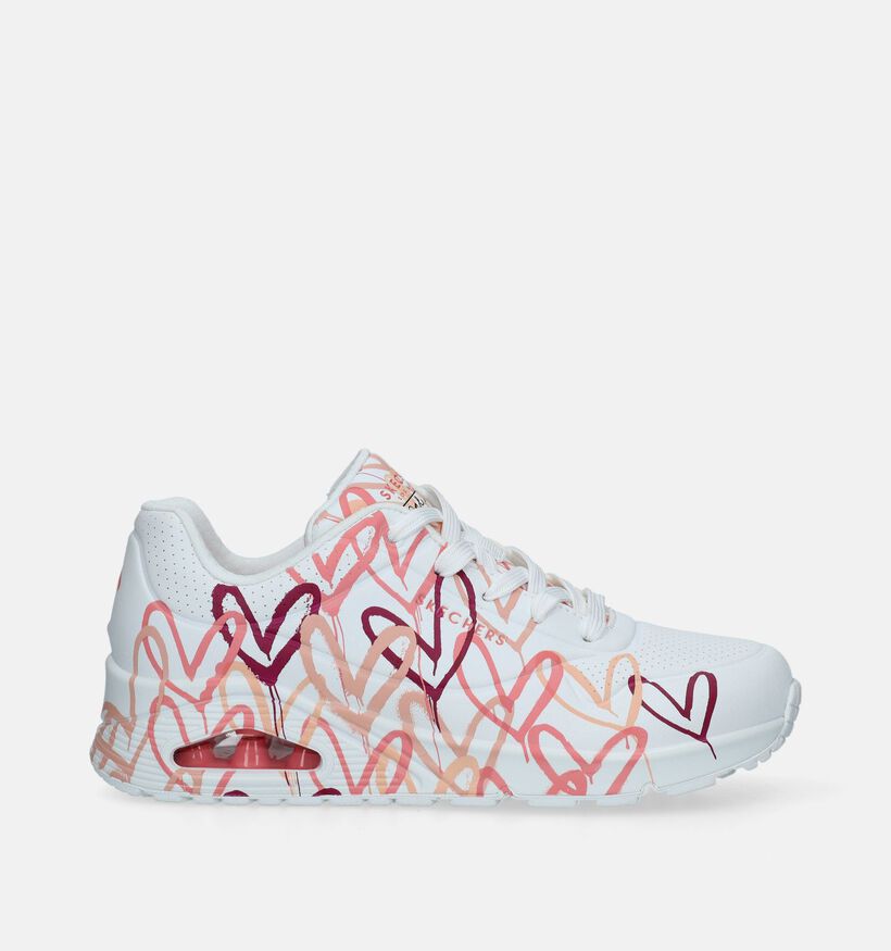 Skechers x JGoldcrown Uno Baskets en Blanc Skechers x JGoldcrown Uno Baskets en Blanc pour femmes (344734) - pour semelles orthopédiques