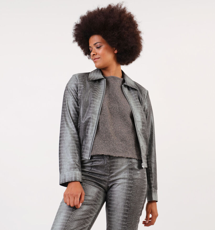 Minus Lilu Grijze Korte vest voor dames (348253)