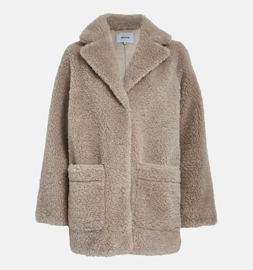 Minus Alda Faux Fur Beige Bodywarmer voor dames (359847)