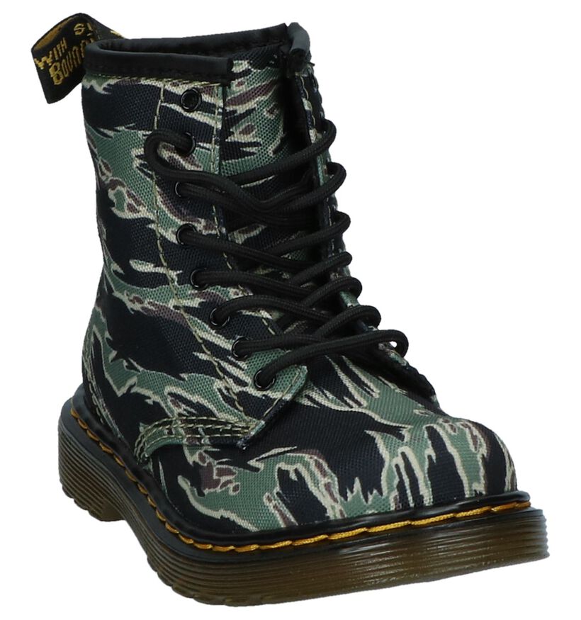 Groene Dr. Martens Camo Boots in stof (226011)