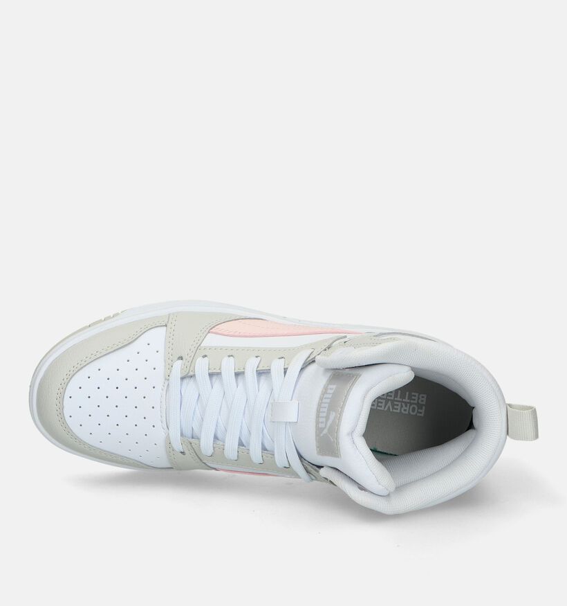 Puma Rebound v6 mid Roze Sneakers voor meisjes (350369) - geschikt voor steunzolen
