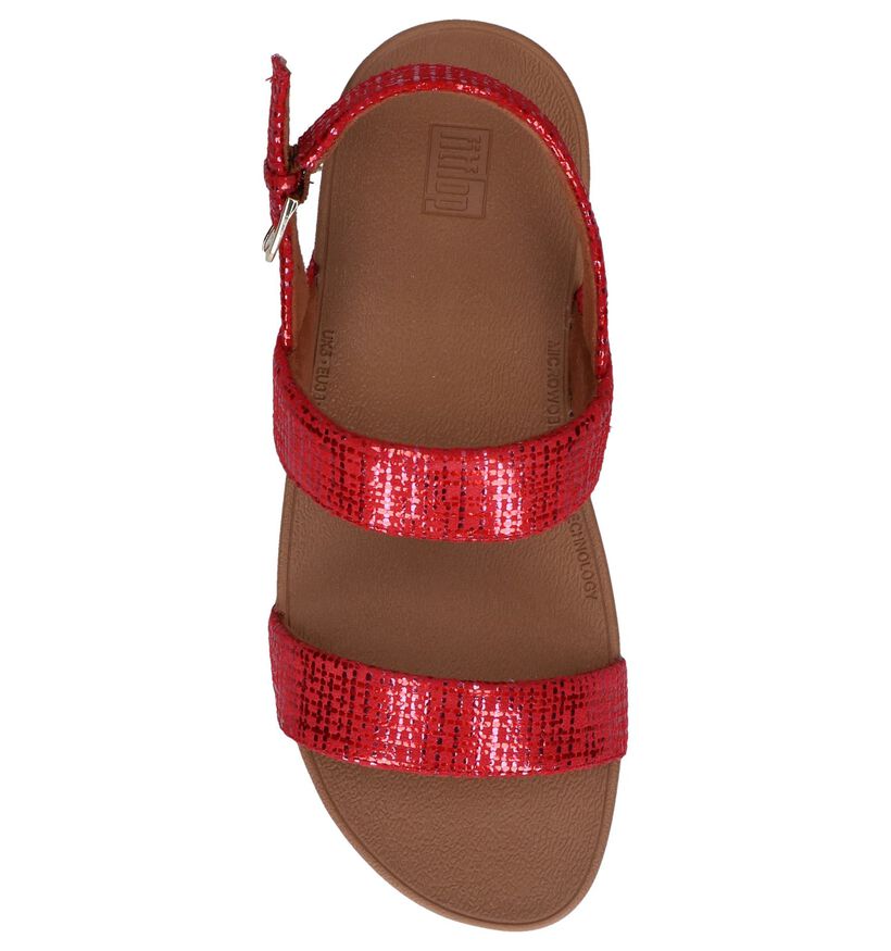 Rode Sandalen Lottie Chain Print in daim (240171)