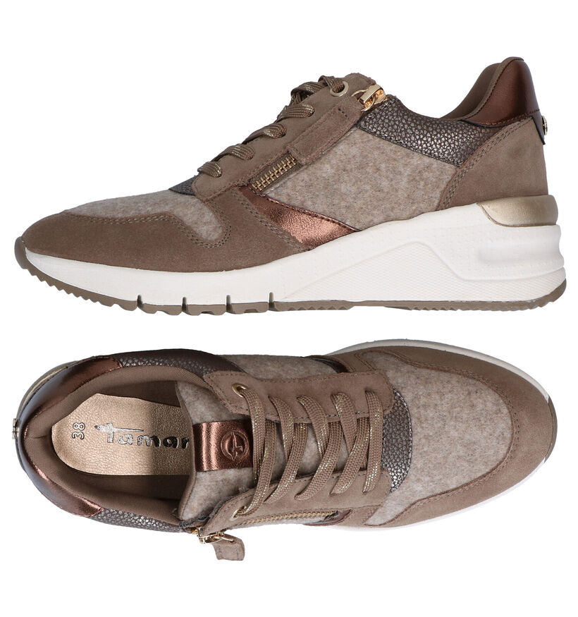 Tamaris Baskets casual en Taupe en nubuck (293961)