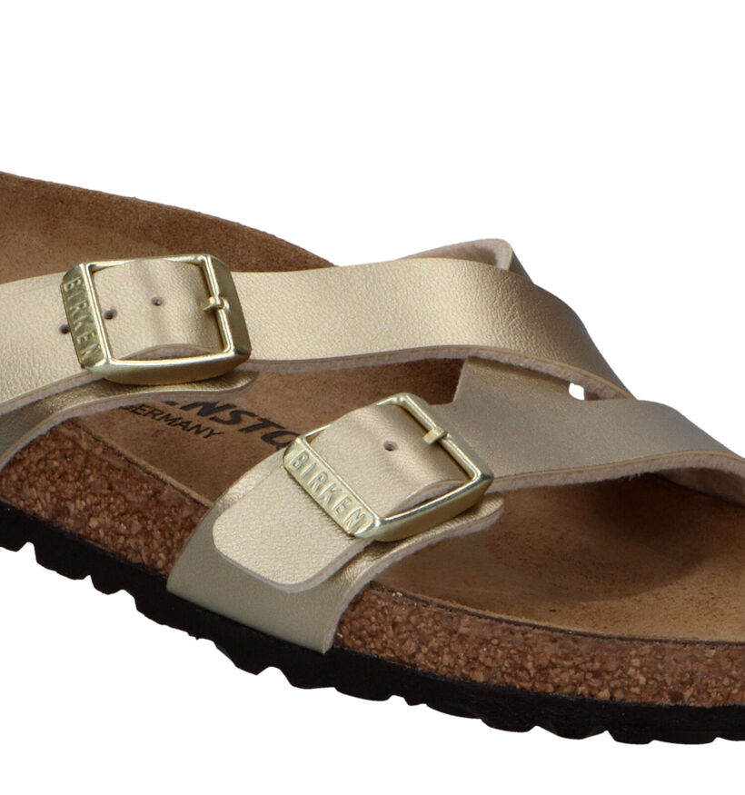 Birkenstock Yao Balance Gouden Slippers in kunstleer (322656)