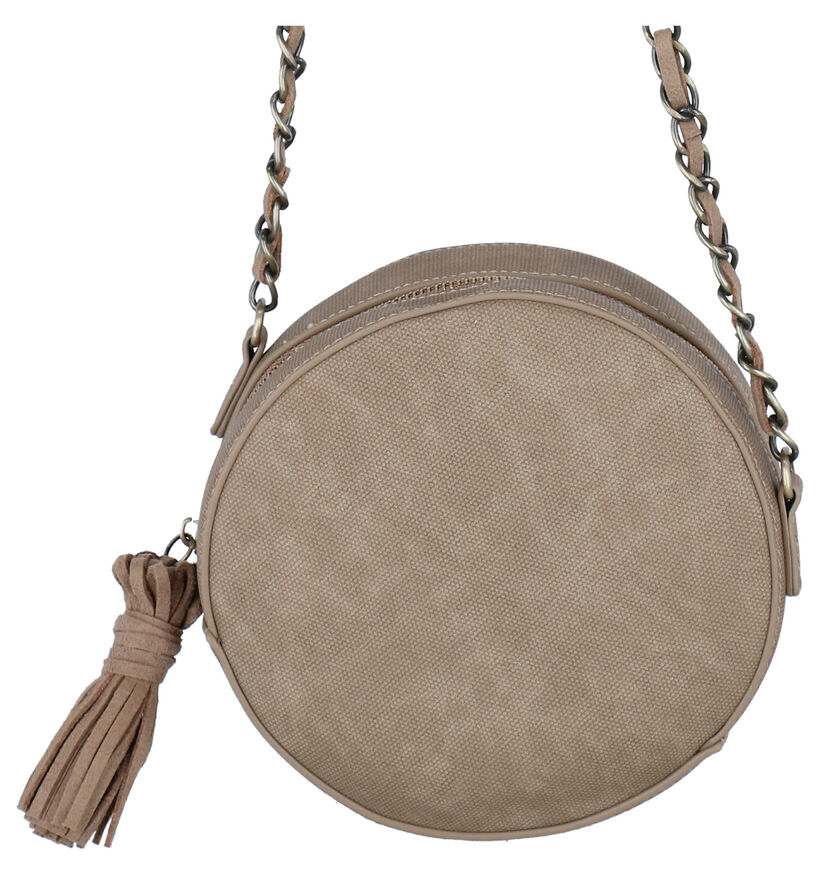 Woomen Dahlia Vegan Taupe Crossbody Tas in kunstleer (290421)