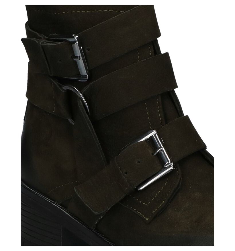 Kaki Boots met Gespen Baboos in nubuck (235319)