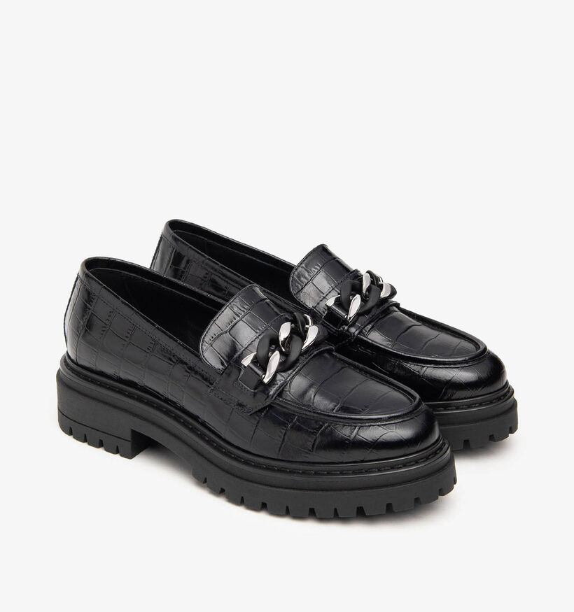 NeroGiardini Croco Zwarte Mocassins voor dames (363965)
