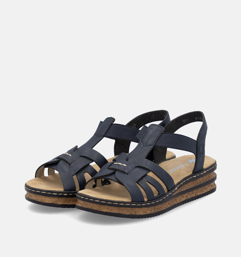 Rieker Blauwe Sandalen met sleehak voor dames (354949)