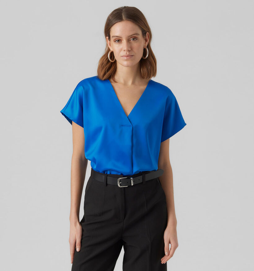 Vero Moda Haby Blauwe Satijnen Blouse (327073)