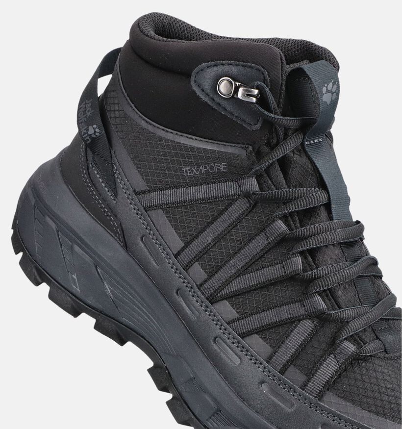 Jack Wolfskin Wild Hike Texapore Mid Zwarte Wandelschoenen voor heren (380235) - geschikt voor steunzolen