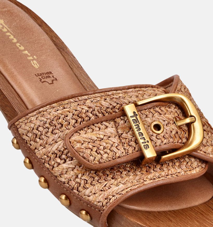 Tamaris ANTISlide Bruine Slippers met Blokhak voor dames (371780)