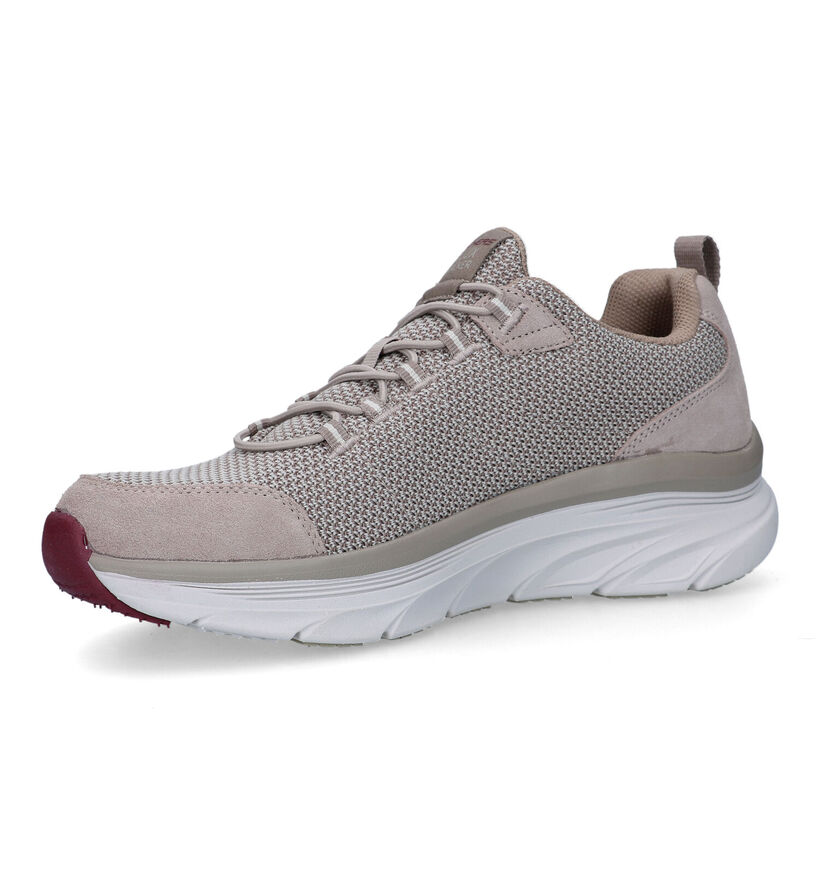 Skechers D'Lux Walker Relaxed Fit Taupe Slip-on sneakers in stof (322960)
