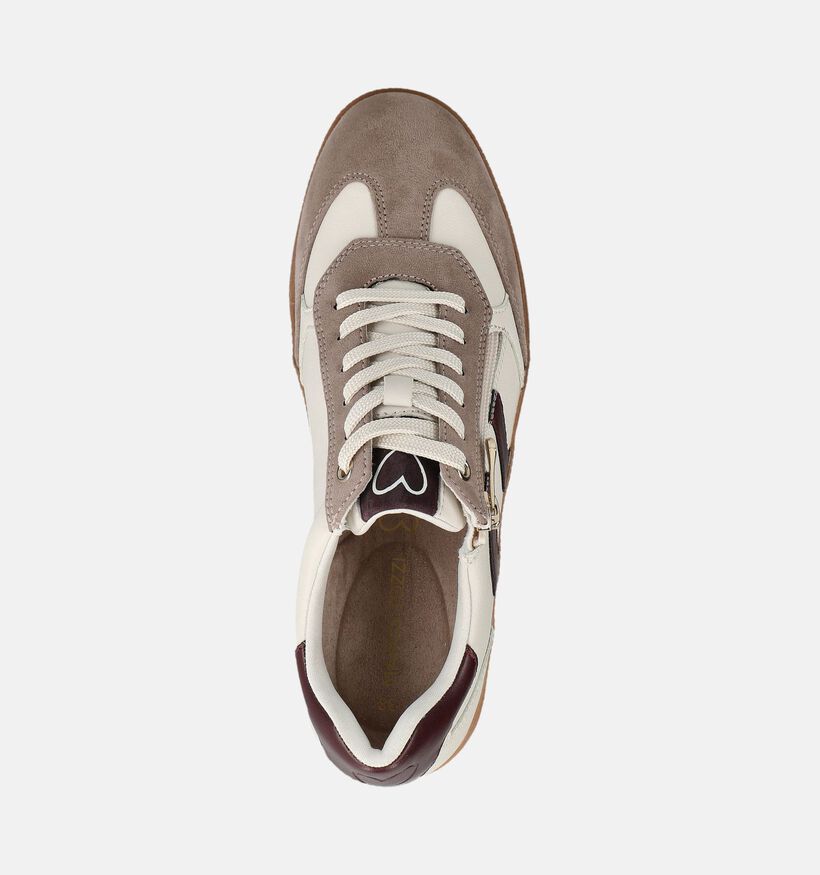 Marco Tozzi Beige/Bordeaux Schoenen met Veter en Rits voor dames (376546) - geschikt voor steunzolen