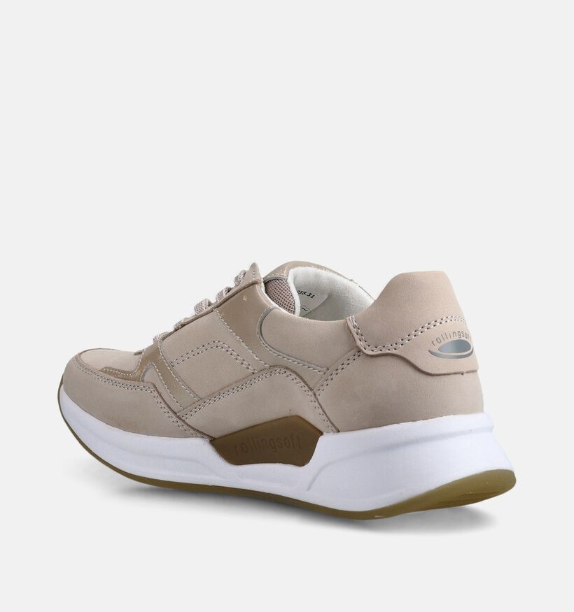 Gabor Rollingsoft Beige Sneakers voor dames (369506) - geschikt voor steunzolen
