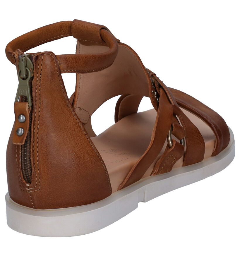 Mjus Cognac Sandalen in leer (289969)